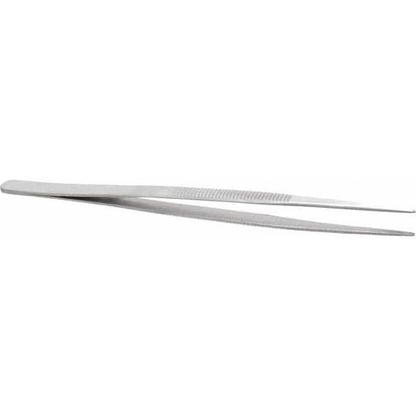 Diamond Tweezer: Stainless Steel, Broad Point Tip, 5-11/16