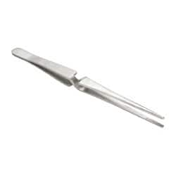 Assembly Tweezer: Stainless Steel, Cross Locking & Fine Point Tip, 6-1/2