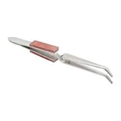 Assembly Tweezer: Stainless Steel, Bent Tip, 6-1/2