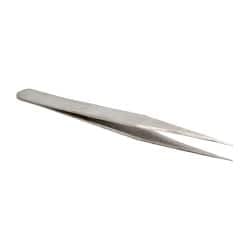 Precision Tweezer: MM-SS, Stainless Steel, General Utility, Fine Point & Narrow Shank Tip, 5