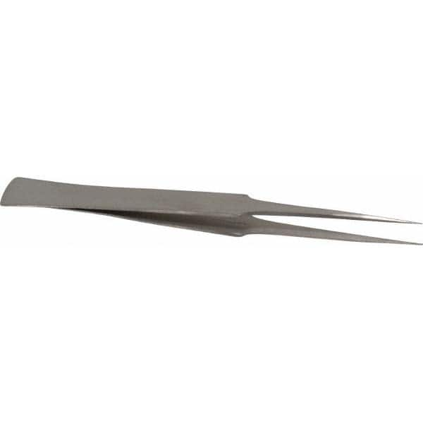 Precision Tweezer: GG-SA, Stainless Steel, General Utility, Long & Strong Point & Wide Shank Tip, 5-1/8