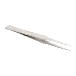 Precision Tweezer: GG-SS, Stainless Steel, General Utility, Long & Strong Point & Wide Shank Tip, 5-1/8