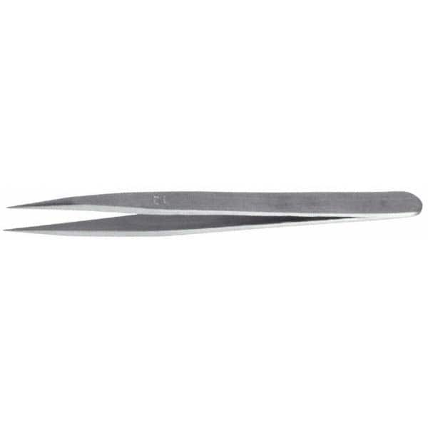 Precision Tweezer: 0C-SS, Stainless Steel, Short & Flat Tip, 3-1/2