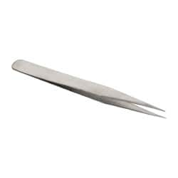 Precision Tweezer: 1-SS, Stainless Steel, Fine Point Tip, 4-3/4