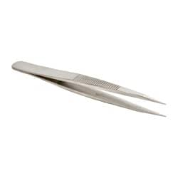 Precision Tweezer: AC-SA, Stainless Steel, Heavy Tip with Serrated Shank Tip, 4-3/8