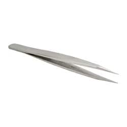 Precision Tweezer: OO-SS, Stainless Steel, Very Strong & Heavy Tip & Shank Tip, 4-3/4