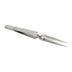 Reverse Action Tweezer: N0, Flat Tip, 4-1/2