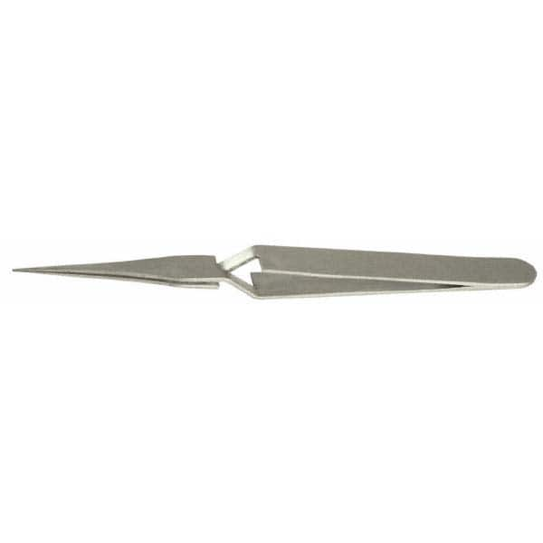 Reverse Action Tweezer: N2, Flat & Narrow Tip, 4-3/4