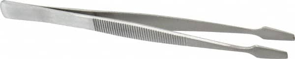 Assembly Tweezer: Stainless Steel, Spade Point for Stamp Tip, 4-3/4