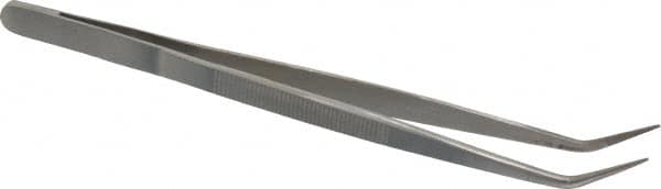 Assembly Tweezer: Stainless Steel, Bent Tip, 6-1/4