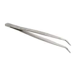 Assembly Tweezer: Stainless Steel, Bent Tip, 6-1/4