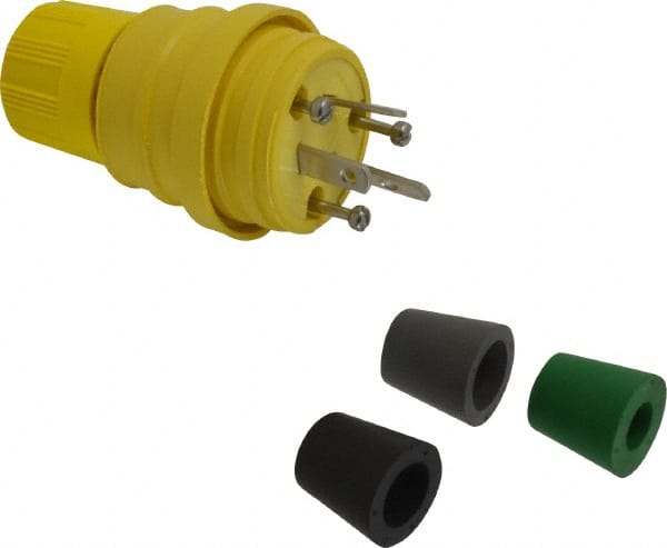 Locking Inlet: Plug, Industrial, Non-NEMA, 125 & 250V, Yellow MPN:14W07