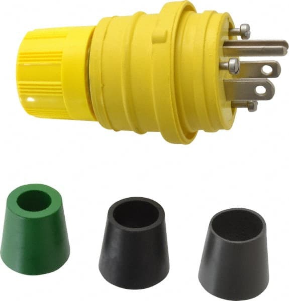 Locking Inlet: Plug, Industrial, 5-15, 125V, Yellow MPN:14W47