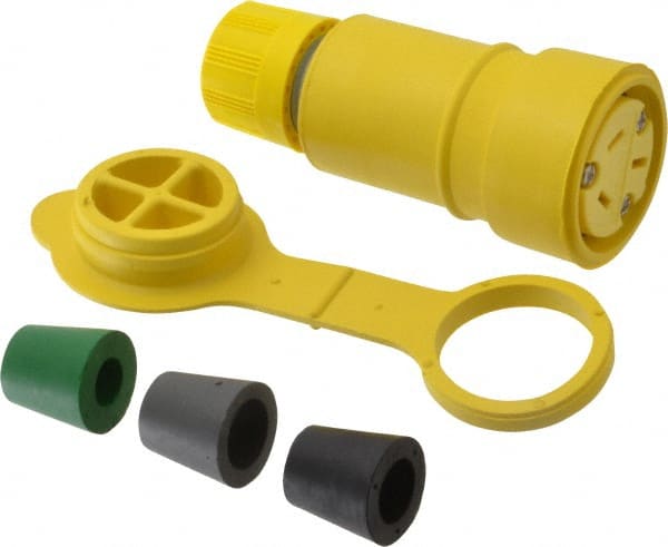 Locking Inlet: Connector, Industrial, Non-NEMA, 125 & 250V, Yellow MPN:15W07