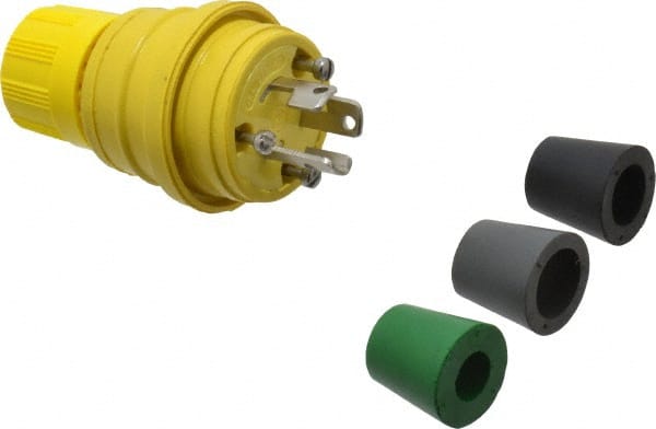 Locking Inlet: Plug, Industrial, L7-15, 277V, Yellow MPN:24W34