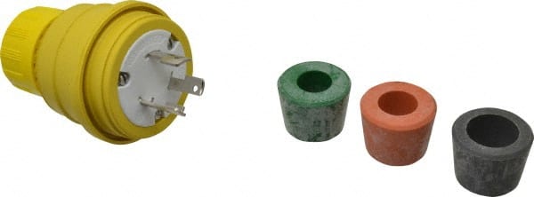 Locking Inlet: Plug, Industrial, L5-30, 125V, Yellow MPN:28W47