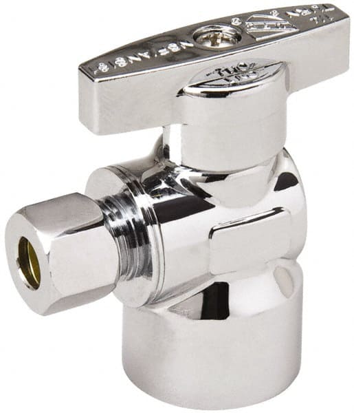 FIP 1/2 Inlet, 125 Max psi, Chrome Finish, Brass Water Supply Stop Valve MPN:190-231HC