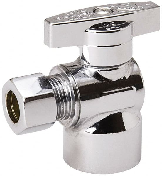 FIP 1/2 Inlet, 125 Max psi, Chrome Finish, Brass Water Supply Stop Valve MPN:190-232HC