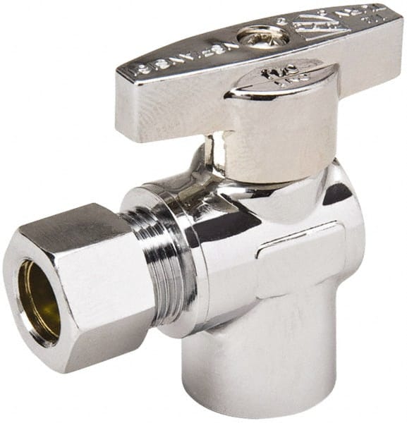 Sweat 1/2 Inlet, 125 Max psi, Chrome Finish, Brass Water Supply Stop Valve MPN:190-432HC