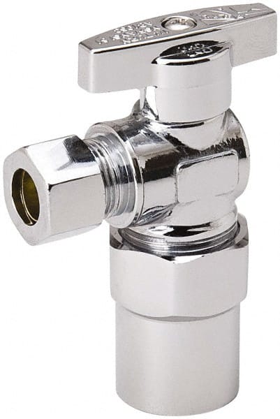 CPVC 1/2 Inlet, 125 Max psi, Chrome Finish, Brass Water Supply Stop Valve MPN:190-732HC