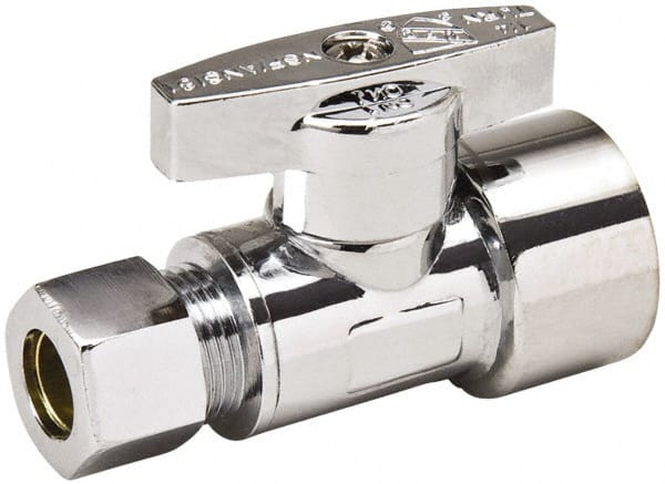 FIP 1/2 Inlet, 125 Max psi, Chrome Finish, Brass Water Supply Stop Valve MPN:191-232HC