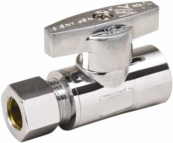 CPVC 1/2 Inlet, 125 Max psi, Chrome Finish, Brass Water Supply Stop Valve MPN:191-732HC