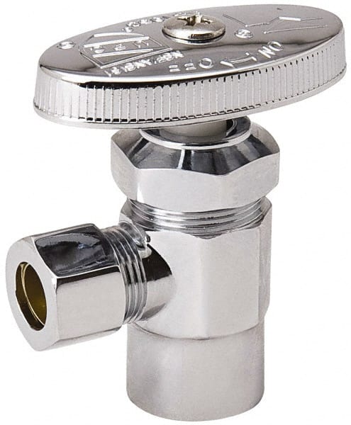 FIP 3/8 Inlet, 125 Max psi, Chrome Finish, Brass Water Supply Stop Valve MPN:192-122HC