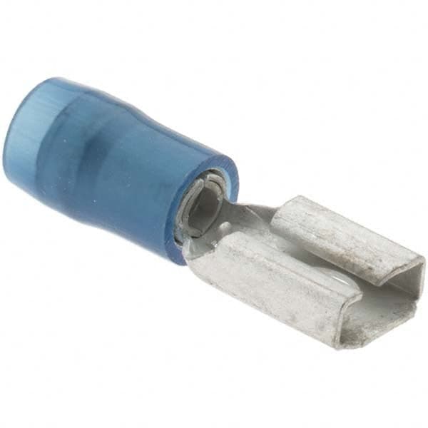 Wire Disconnect: Female, Blue, Nylon, 16-14 AWG, 1/4