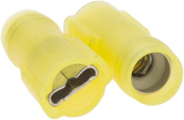 Wire Disconnect: Female, Yellow, Nylon, 12-10 AWG, 1/4