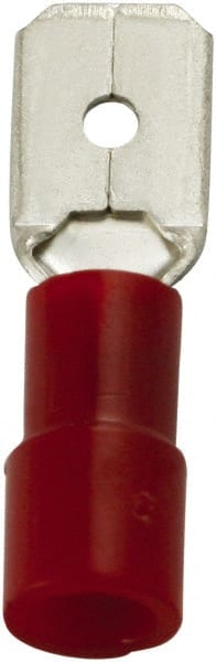 Wire Disconnect: Male, Red, Polycarbonate, 22-16 AWG, 1/4