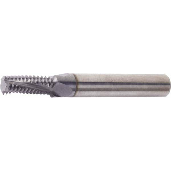 Helical Flute Thread Mill: 1/16-27, Internal/External, 3 Flute, 2.5200