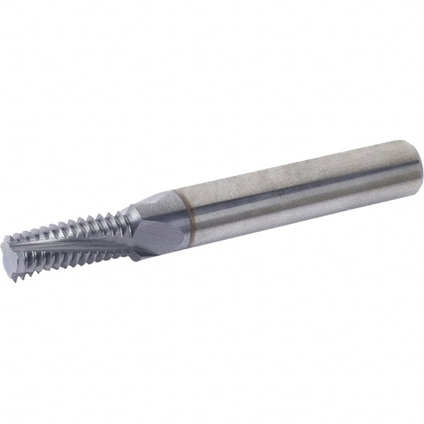 Helical Flute Thread Mill: 1/4-18, Internal/External, 4 Flute, 10.00 mm Shank Dia, Solid Carbide MPN:80960