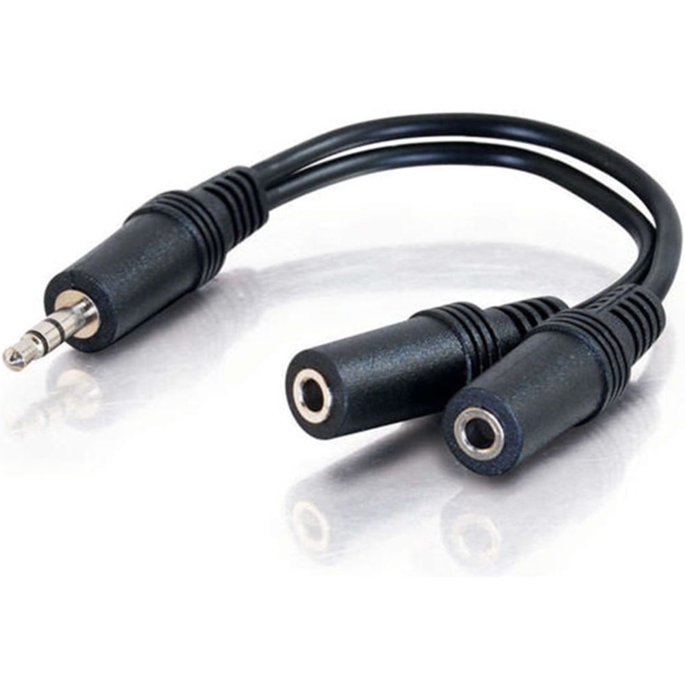 Comprehensive Stereo 3.5mm plug To Two Stereo Mini Jacks Audio Adapter Cable, 6in (Min Order Qty 6) MPN:MP/2MJ-CS