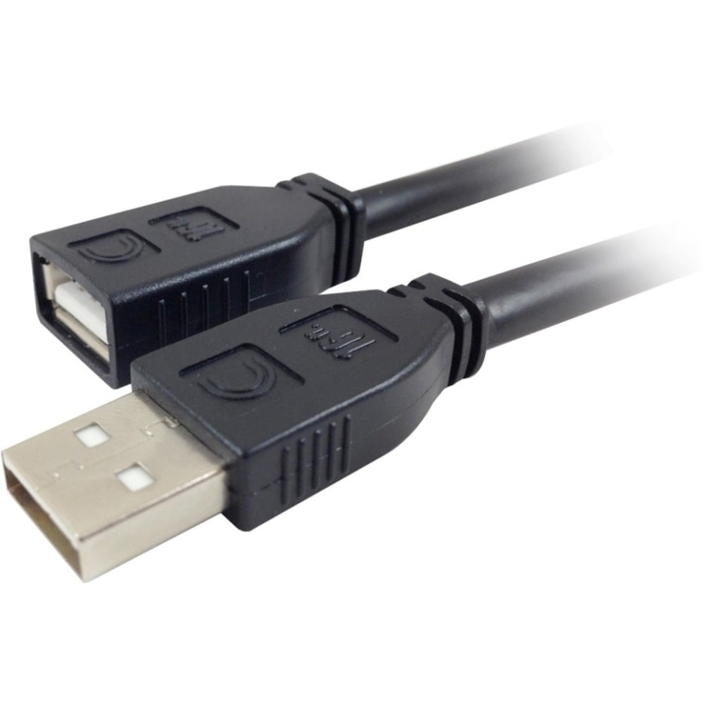 Comprehensive Pro AV/IT Active USB A Male to Female 50ft - 50 ft USB Data Transfer Cable - First End: 1 x Type A Male USB - Second End: 1 x Type A Female USB - 480 Mbit/s - Extension Cable - 24/22 AWG - Matte Black MPN:USB2-AMF-50PROA