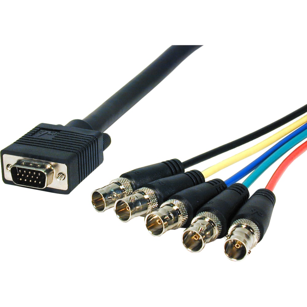 Comprehensive Pro AV/IT Series VGA HD15 plug to 5 BNC jacks cable 2ft - 2 ft BNC/VGA Video Cable for Video Device (Min Order Qty 3) MPN:VGA15P-5BJ-2HR