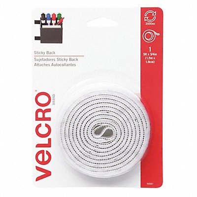 Tape Sticky Back 3/4 x 5 ft White MPN:90087