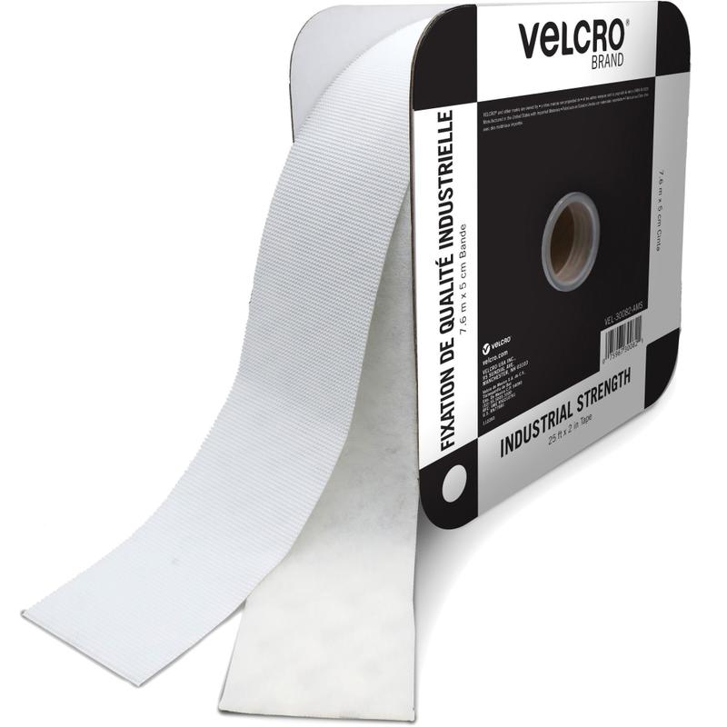 VELCRO Industrial Fastener Tape - 25 ft Length x 2in Width - 1 / Roll - White MPN:30082