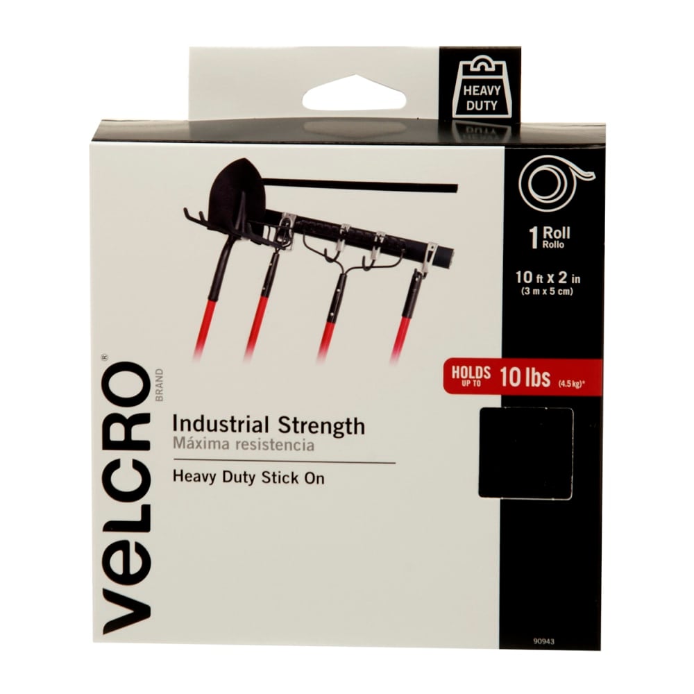 VELCRO Industrial Strength Self Stick Tape, 10ft x2in, Black (Min Order Qty 4) MPN:90943