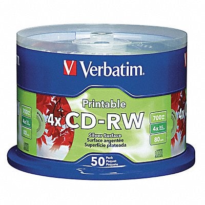 CD-RW Disc 700 MB 80 min 4x PK50 MPN:VER95159