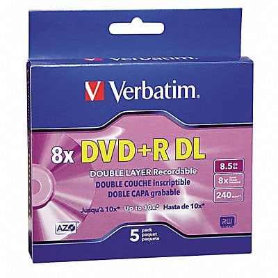 DVD+R Dual Disc 8.50 GB 240 min 8x PK5 MPN:VER95311