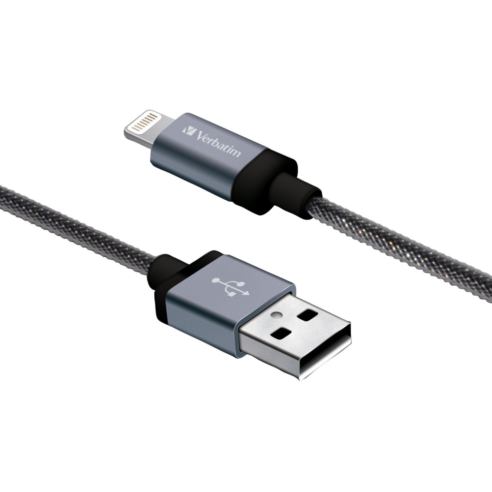 Verbatim Sync & Charge Lightning Cable - 11 in. Braided Black - 11 in. Braided Black (Min Order Qty 3) MPN:99215