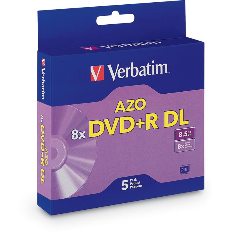 Verbatim - 5-Pack 8x DVD+R DL Disc Spindle (Min Order Qty 4) MPN:95311