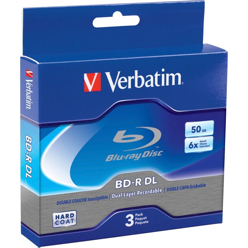 Verbatim - 3-Pack 6x BR-R DL Disc Spindle (Min Order Qty 5) MPN:97237