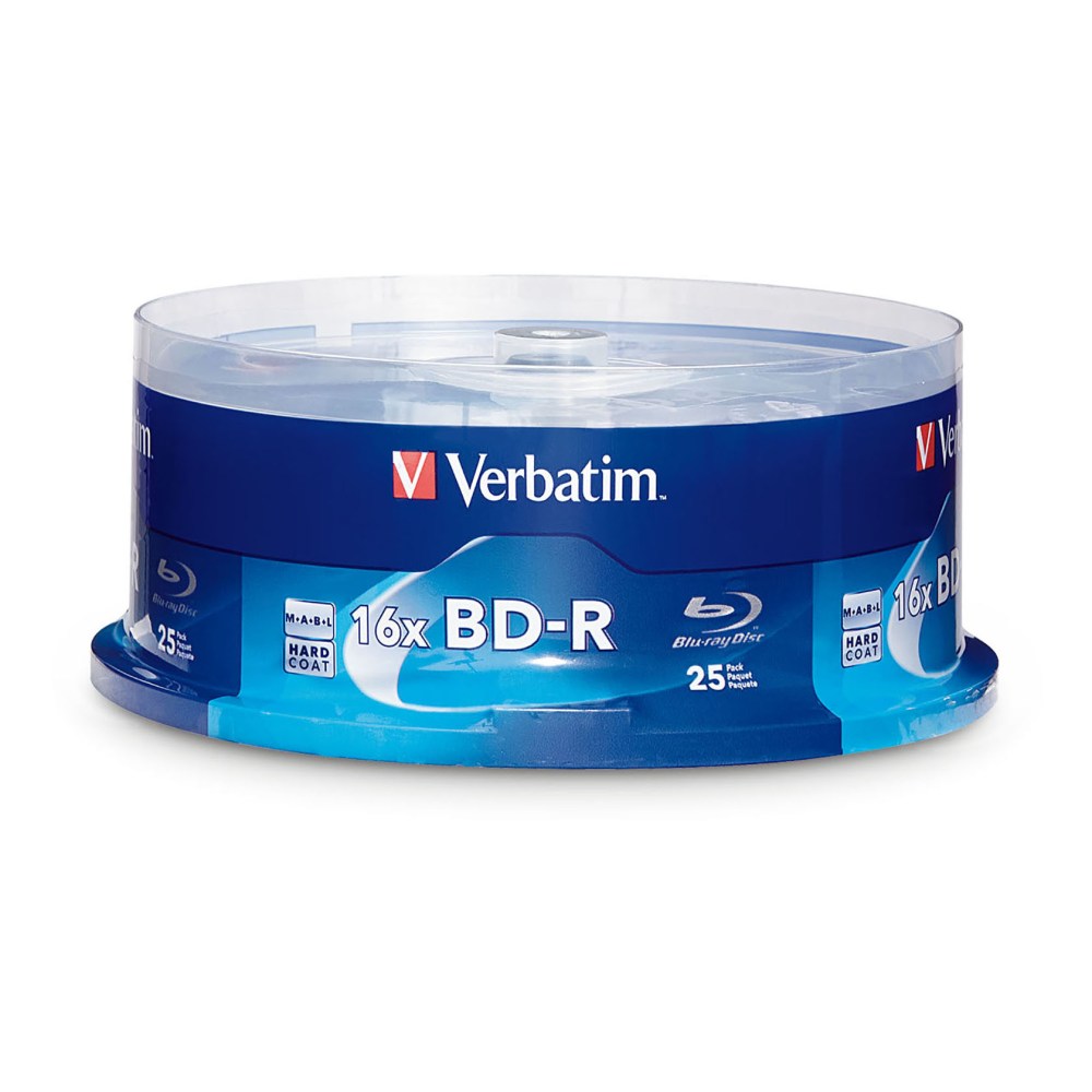 Verbatim BD-R 25GB 16X Disc Spindle, Box Of 25 (Min Order Qty 2) MPN:97457