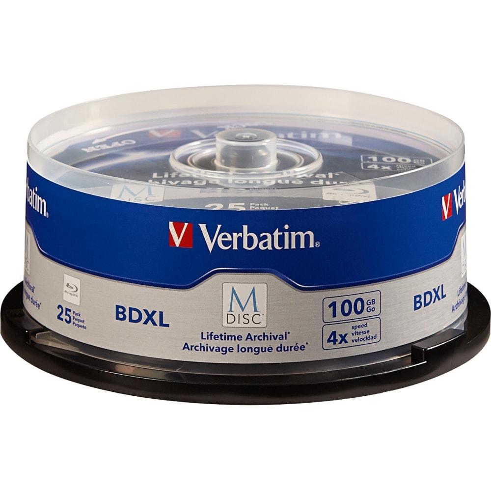 Verbatim M DISC BDXL 100GB 6X with Branded Surface - 25pk Spindle - 25pk Spindle MPN:98914