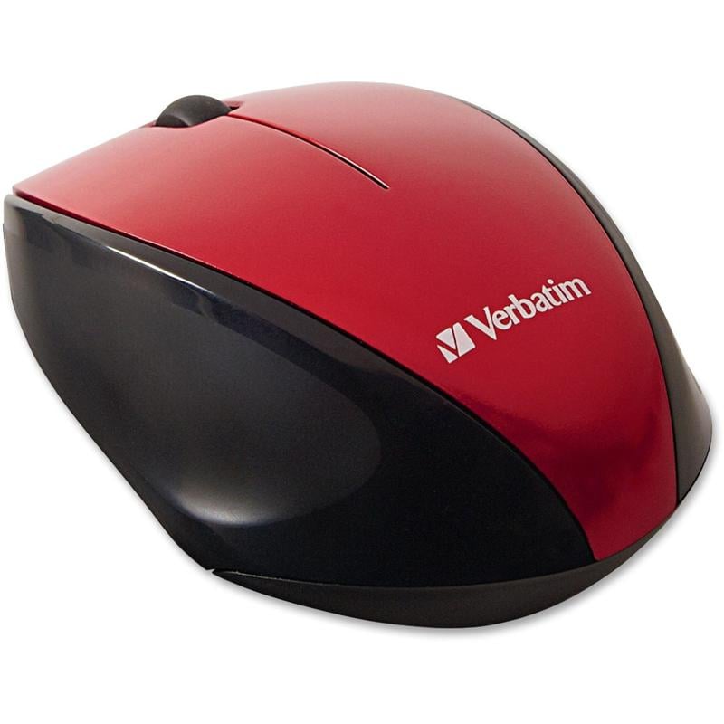 Verbatim Wireless USB 2.0 Notebook Multi-Trac Blue LED Mouse, Red (Min Order Qty 5) MPN:97995