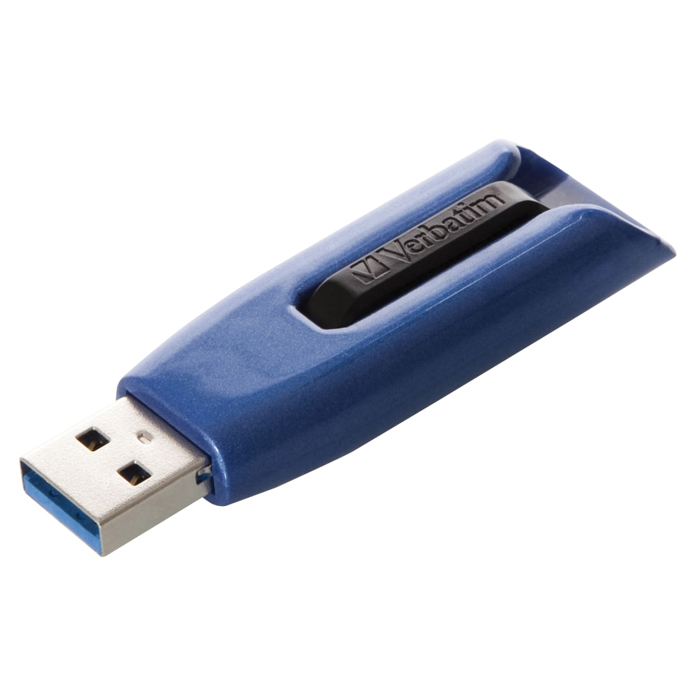 Verbatim 128GB Store n Go V3 Max USB 3.0 Flash Drive - Blue - 128GB - Blue, Black (Min Order Qty 2) MPN:49808