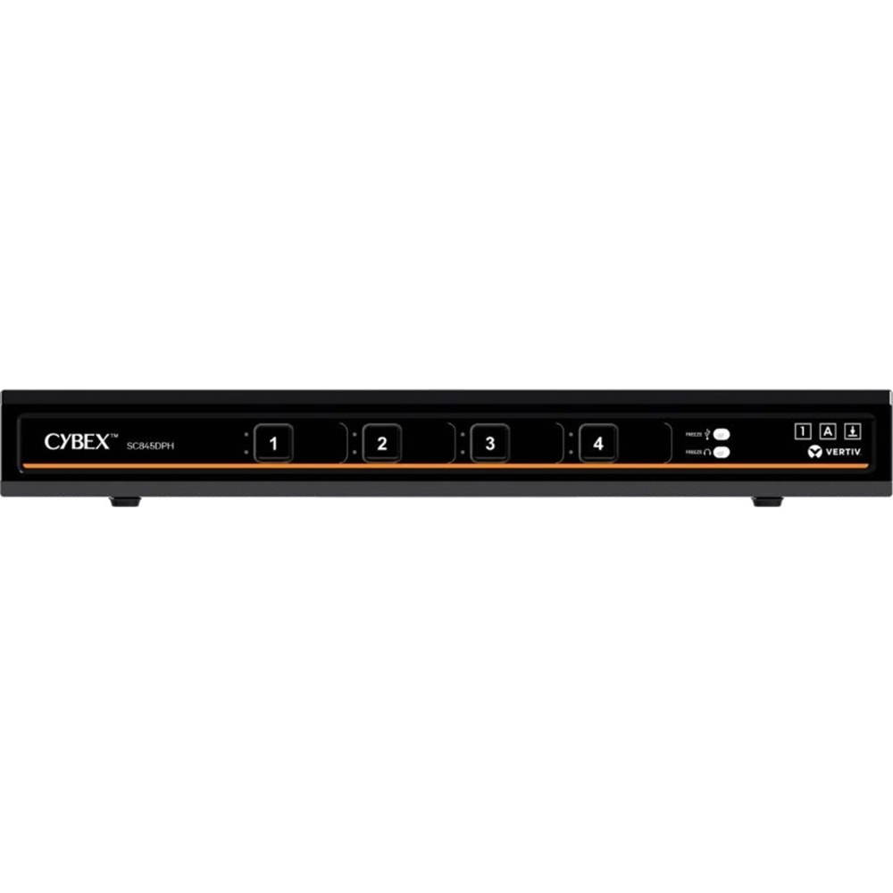 Vertiv Cybex SC800 Secure KVM /// Single Head /// 4 Port Universal and DPP /// USB-C /// NIAP version 4.0 Certified (SC845DPHC-400) - Secure Desktop KVM Switches /// Secure KVM Switch /// Single Head /// NIAP Certified /// Secure Keyboard MPN:SC845DPHC-40