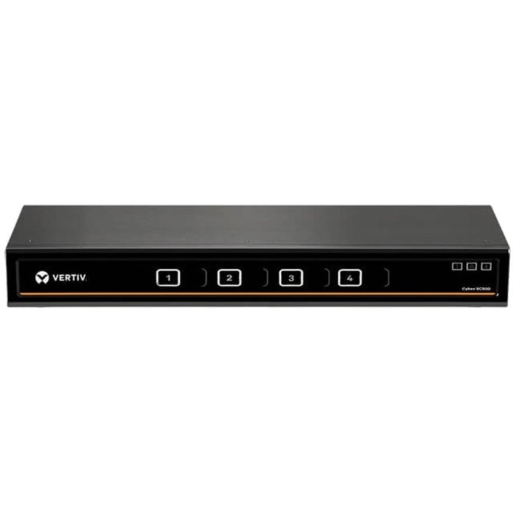 Vertiv Cybex SC900 Secure KVM /// Dual Head /// 4 Port Universal and DPP /// NIAP version 4.0 Certified - Secure Desktop KVM Switches /// Secure KVM Switch /// Dual Head /// NIAP Certified /// Secure Keyboard MPN:SC945DPH-400