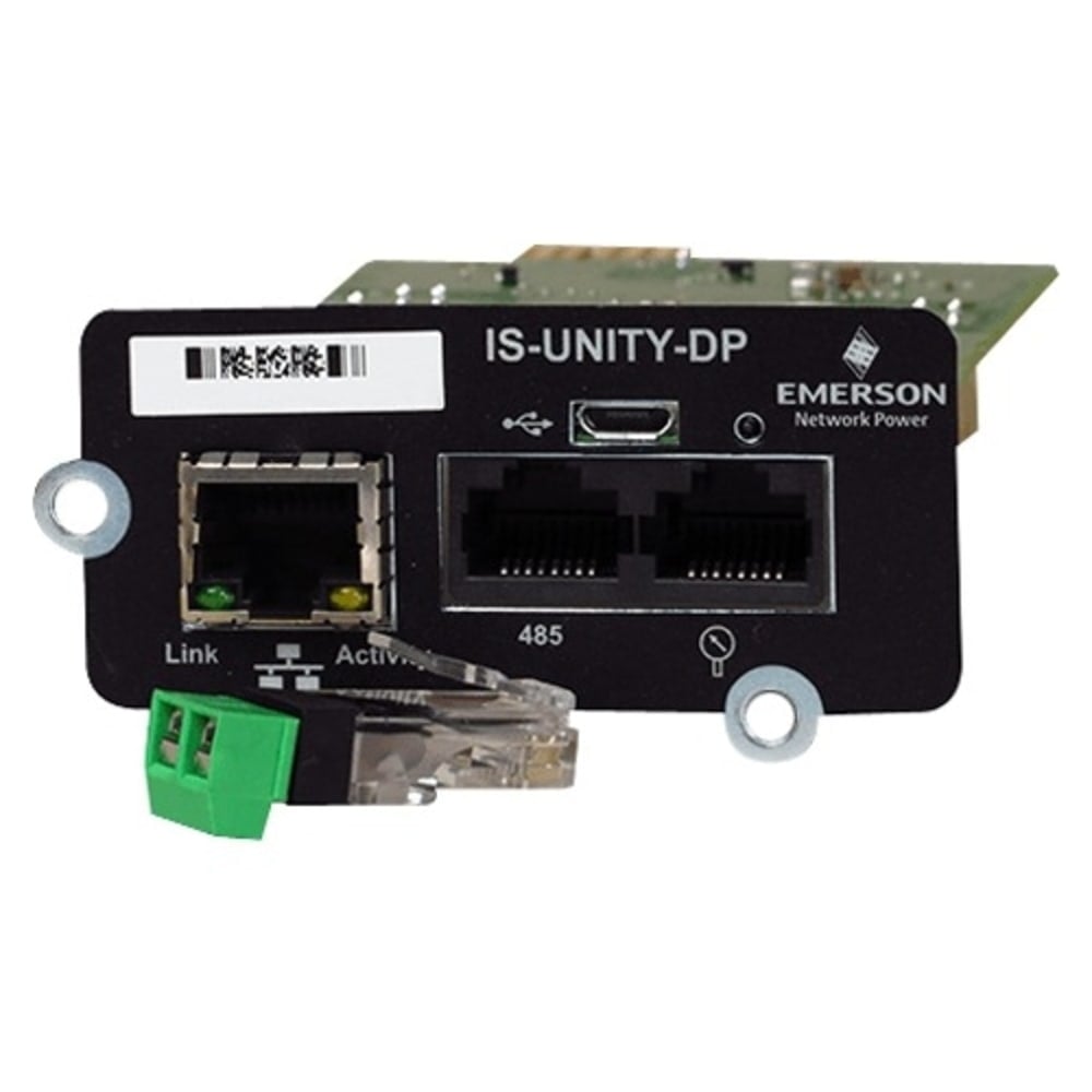 Vertiv Liebert IntelliSlot Unity-DP-Network Card - Remote Monitoring///Dual Protocol - Data Center Monitoring/// Adapter/// 10Mb LAN/100Mb LAN/// RS-485 SNMP Modbus BACnet/// Micro-USB Port MPN:IS-UNITY-DP